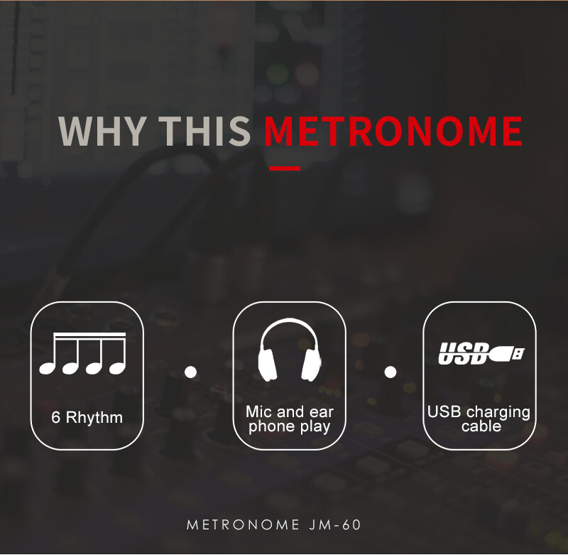 Metronome for Guitar Bass Violin Ukulele Banjo Practice LED Screen