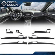 7X Carbon Fiber Dashboard Panel & Door Handle Trim Fit For 11-21 Grand Cherokee