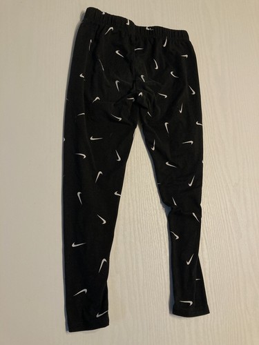 Nike Girls Check Logo Print Leggings w Pink Nike Logo Girls 6X - Picture 7 of 7
