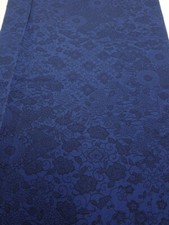 2J03z110 Japanese Kimono Crepe Silk FABRIC Flowers Indigo 66.9x15.0