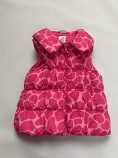 Gymboree Lovable Giraffe Pink Animal Print Puff Puffer Vest 7 8 Medium