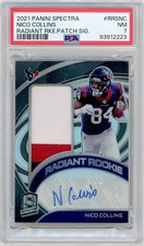 2021 Panini Spectra Radiant Rookies Patch Signatures Nico Collins RC /99 PSA 7