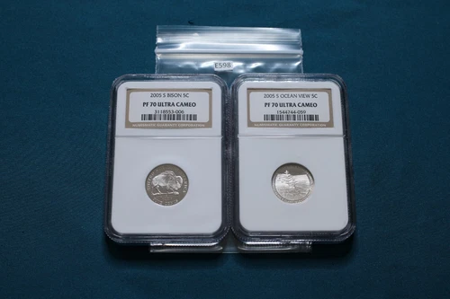 2005-S Jefferson Nickels, Bison, Ocean View NGC PF70 UCAM Westward Journey Set!!