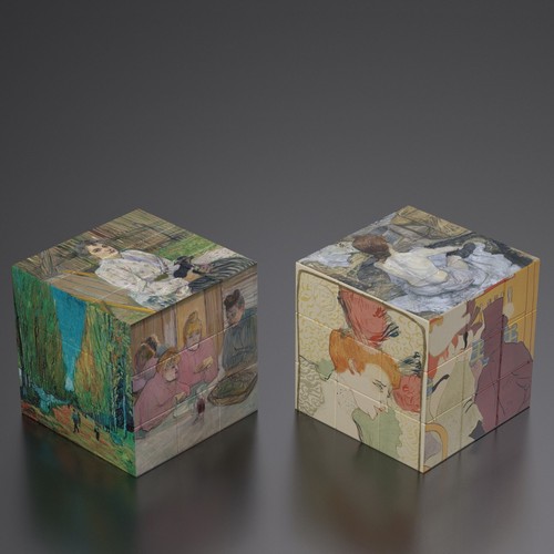 Quadro ad olio Da Vinci Van Gogh Monet arte giocattoli cubo di Rubik - Foto 22 di 23