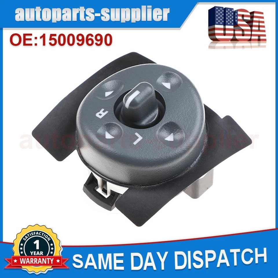 Interruptor de espejo retrovisor eléctrico 15009690 para camioneta Chevy GMC C K 1500/2500/3500 Suburban Foto 3 de 4