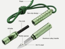 4-in-1 Fire Starter Kit: Whistle, Pocket Knife, Bottle Opener & Magnesium Ferro