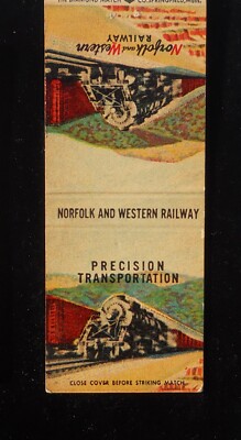 1950s RAILROAD Norfolk and Western Railway Mallet Steam Engine Map Norfolk VA MB