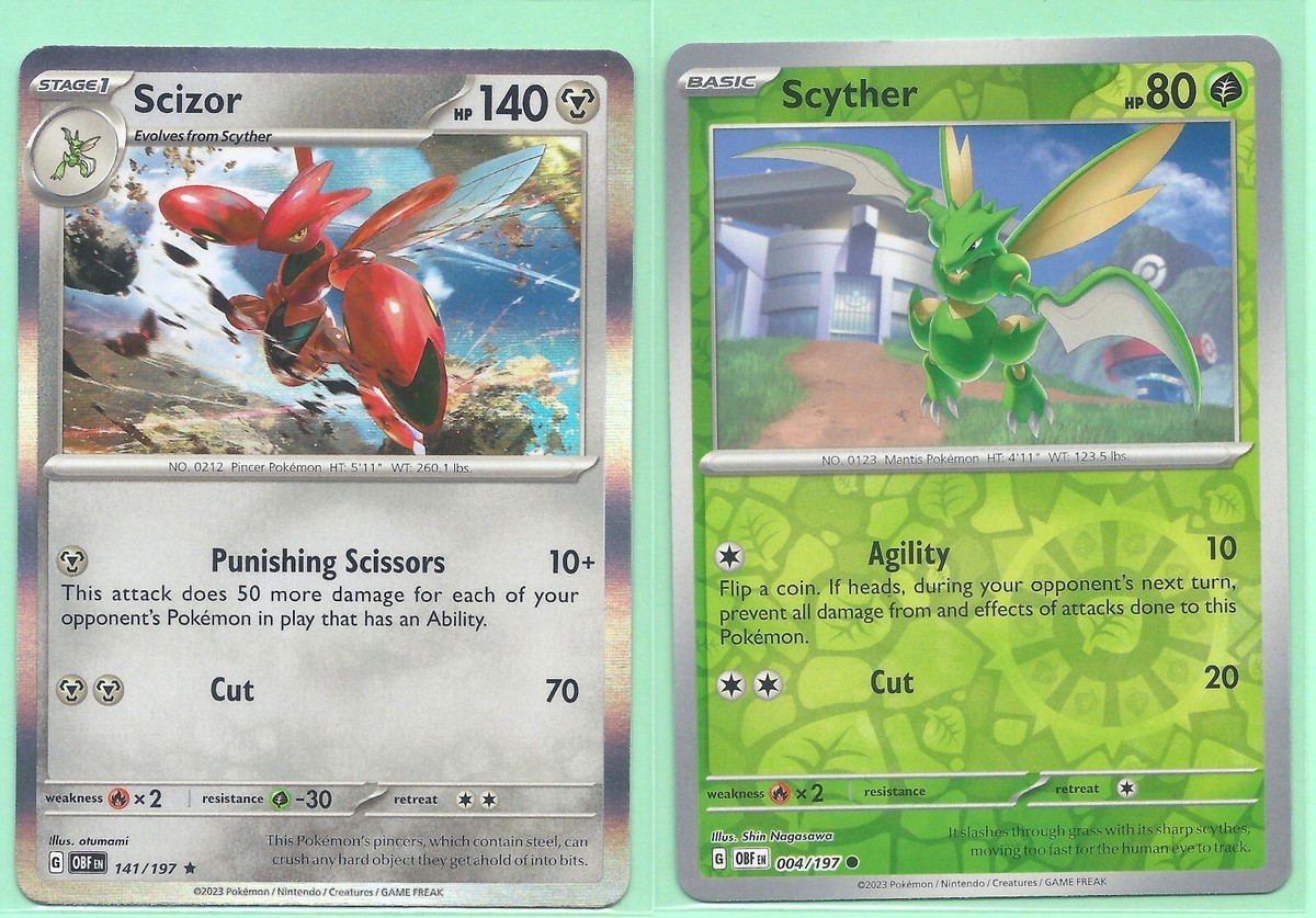 2 EVOLUTION OBSIDIAN FLAMES POKEMON-SCIZOR (H) 141/197 2 EVOLUTION OBSIDIAN FLAMES POKEMON-SCIZOR (H) 141/197
