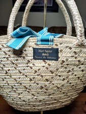 Harl Taylor Bag Nassau The Bahamas Straw Tote Handbag Carryall Handmade 
