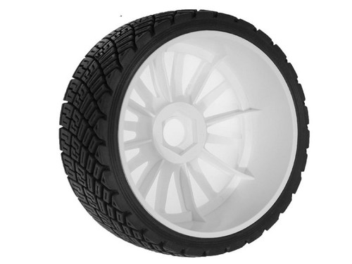 SET PNEUMATICI E CERCHI IN GOMMA RALLY 100 X 40mm 17mm ESAGONO PER CAMION FUORISTRADA 1/7 1/8 LOSI - Foto 4 di 5