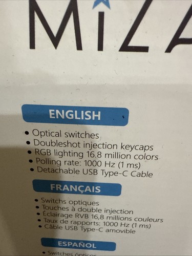 Mizar MZ60 LUNA RGB Lightning 60% optical gaming keyboard - Picture 3 of 4