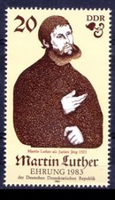 DDR 1982 MNH No Gum, Martin Luther, Monk Professor of theology  