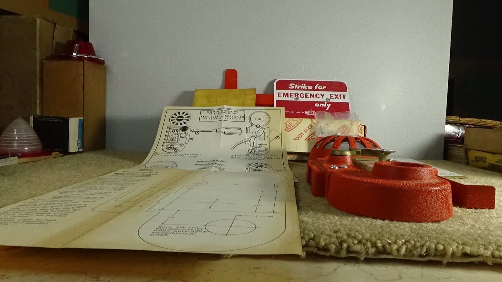 *1963* Vintage Best Universal Lock Co. Model B Exit Fire Alarm Lock w