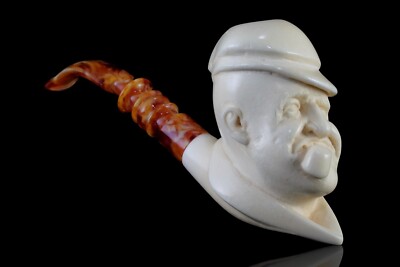 Popeye Figure Pipe By Kenan   Handmade Block Meerschaum-NEW W CASE#395