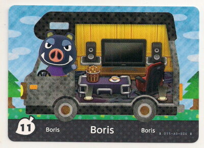 Animal Crossing amiibo Card Boris 11 Welcome Series Pig RV