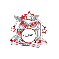 Drum Set/School Band/Music/Drum Personalized Christmas Ornament