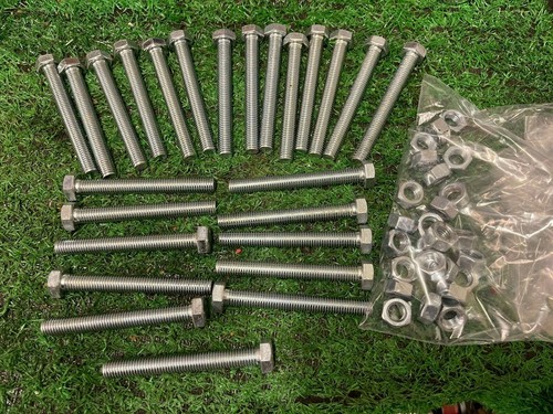 M12 x 100 Setscrew 8.8 zinc plated with nut pack of 25 - Picture 3 of 3