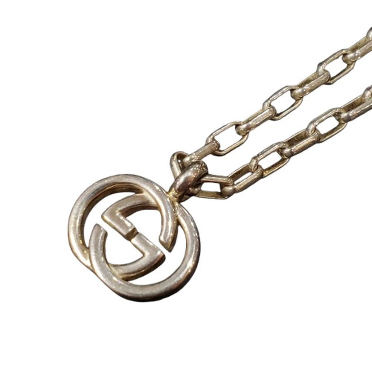 Gucci Collier Argent Double G AG925 Argent Unisexe Bijoux Accessoire 50cm 