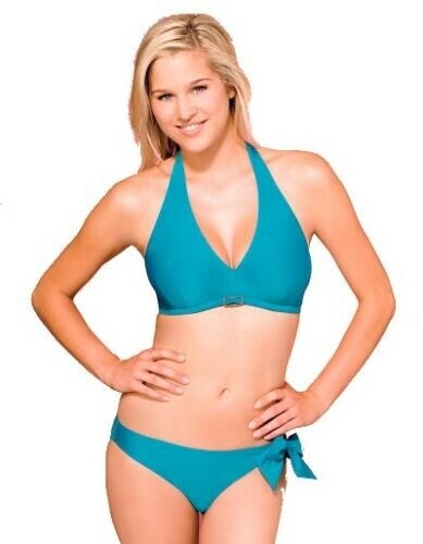 Panache BLAU Neckholder Illusion Bikini Schwimmen Oberteil, US 38DD/E, UK 38DD - Bild 2 von 2