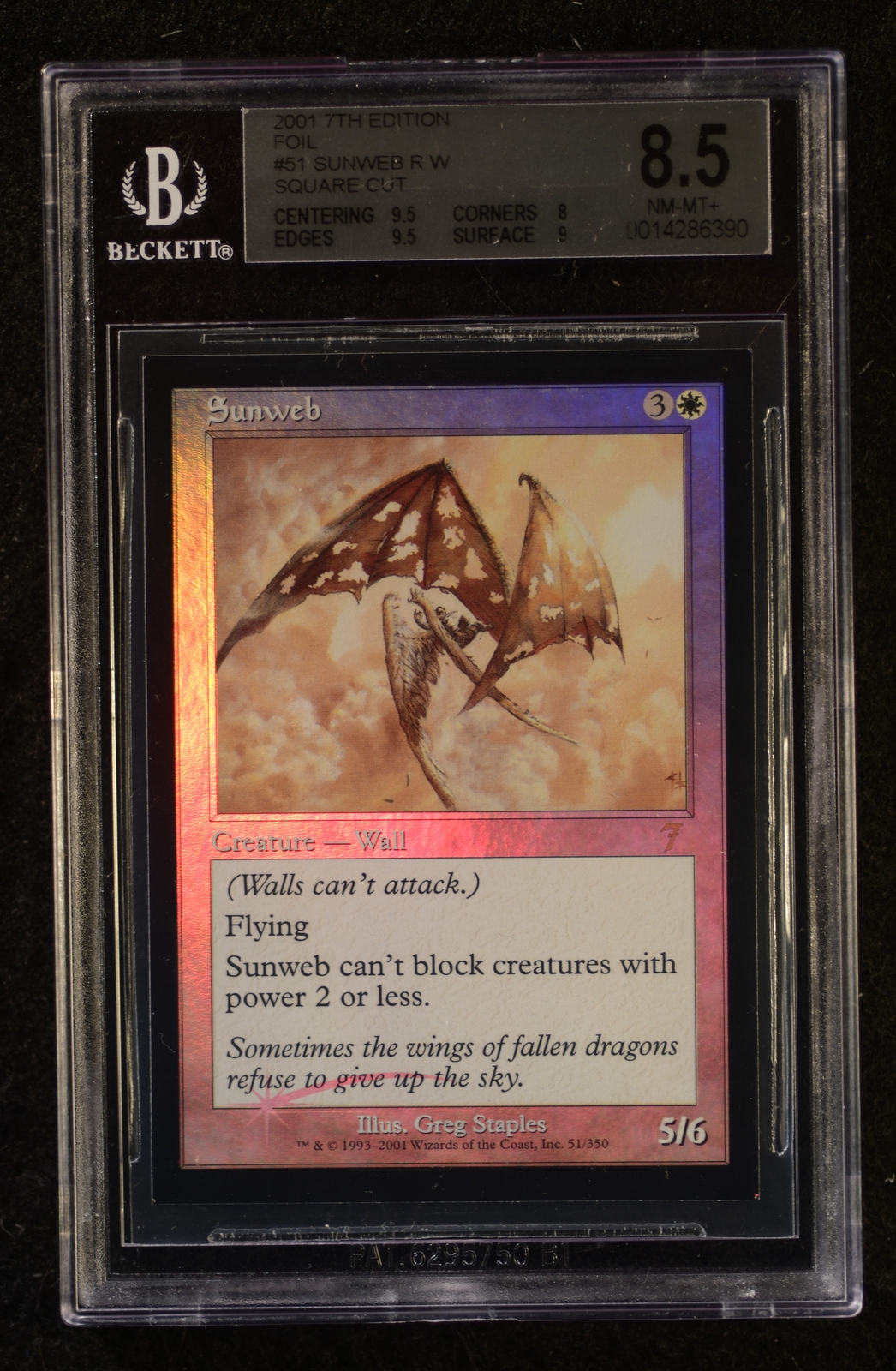 MTG 7th Edition Square Cut Sunweb BGS 8.5 FOIL Square Cut Magic (6390) C1