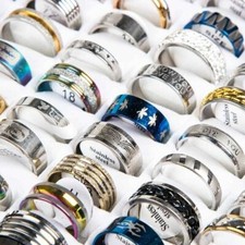 Men Women Comfort Band Ring Brushed Finish Bulk 50-100X Jewelry Stainless Steel