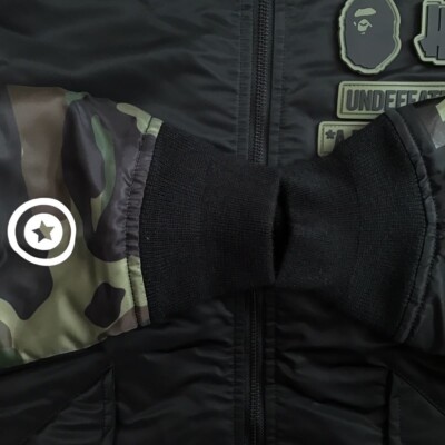 BAPE × undefeated shark MA-1 bomber jacket Black A Bathing Ape