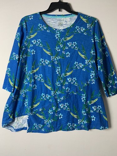 Westbound Woman Shirt Top Tunic 100%Cotton 3/4 Sleeves Size 1X