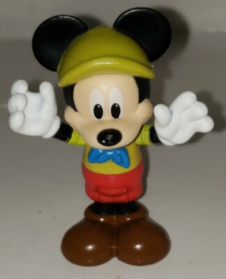 Walt Disney Mickey Mouse in Yellow Hat Move-able Arms 3'' Inch Action Figure Toy!