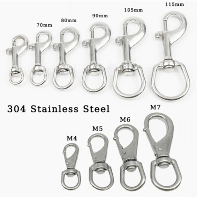 2 Differente Stainless Steel Swivel Eye Bolt Snap Hooks Dog Leash