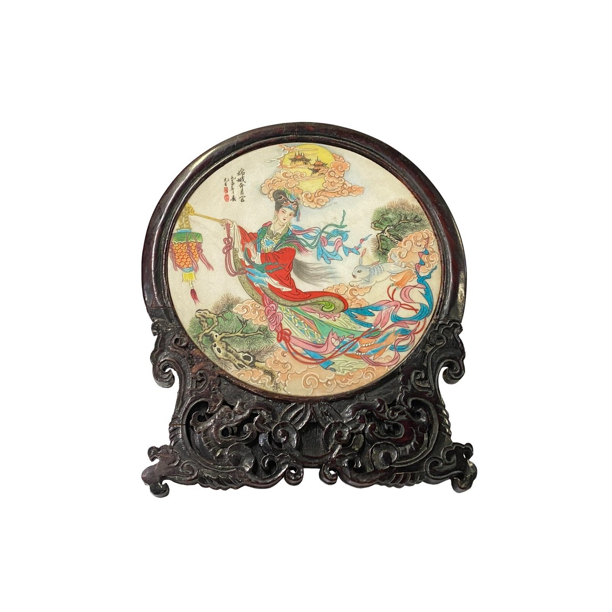 Chinese Chang'e Moon Autumn Lantern Rabbit Them Stone Plaque Display ws2307S Chinese Chang'e Moon Autumn Lantern Rabbit Them Stone Plaque Display ws2307S