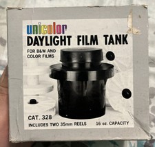 Unicolor Daylight Film Tank B W and Color Films Two 35mm Reels 16 oz Capacity