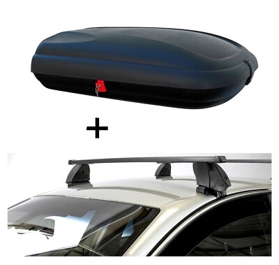 Dachbox VDPBA320L carbonlook+Dachträger K1M für für Ford Ecosport 5Türer ab 14