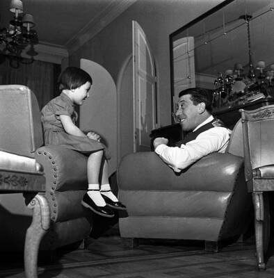Fernandel Actor And French Singer And His Daughter 1950 OLD PHOTO