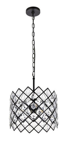 BLACK MODERN DINING ROOM KITCHEN CRYSTAL CHANDELIER PENDANT FIXTURE 3 LIGHT 13" - Picture 5 of 9