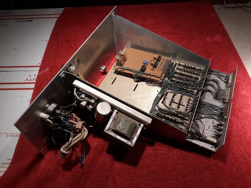 Electronics Cabinet Drawer with Components. For Parts or Repair, Not Tested.