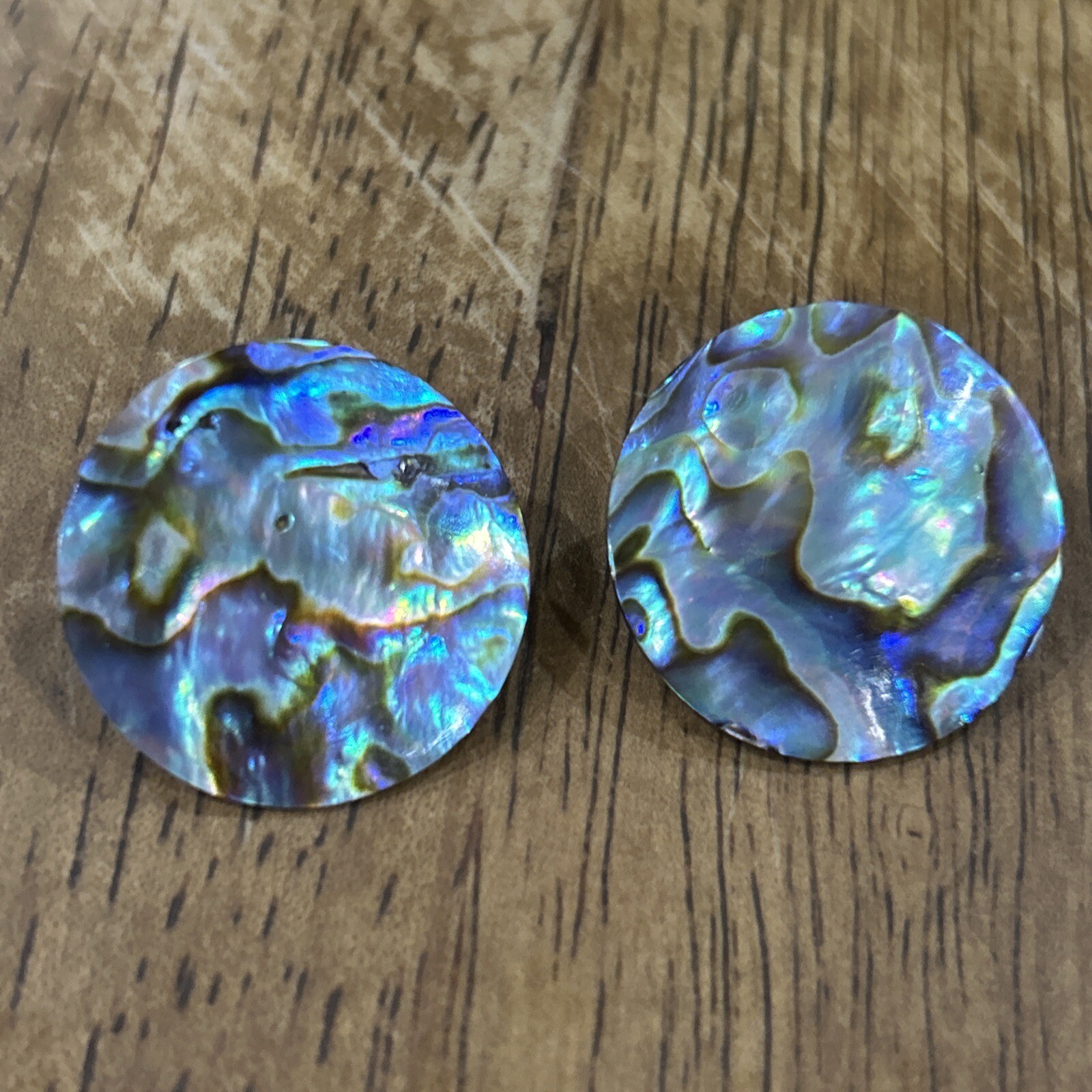 Abalone 1 Inch Round Shell Earrings - image 1