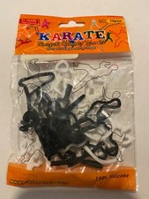 NEW NIP Karate shaped Black White 12 Rubber Bands Bracelets
