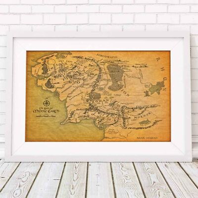 500938 Lord of The Rings - World Map Classic Movie  - 24x18 WALL PRINT POSTER