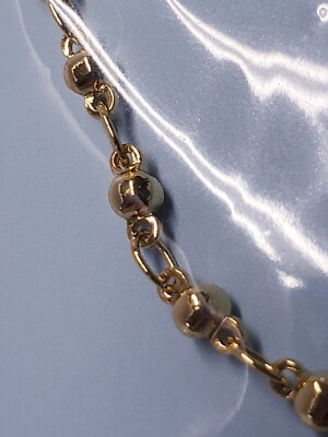Goldtone Beaded Anklet Ankle Bracelet 9.5 Fashion Women