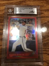 (1/1 ) 2019 LEAF National Convention Prismatic Red CHIPPER JONES 1/1 MINT!!!!!
