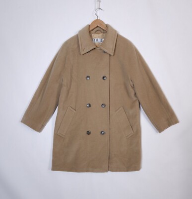 Marella by Max Mara Wool Cashmere Coat Double Breasted Camel size US 10 F42