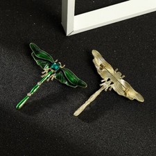 Emerald Green Art Nouveau Style Enamel Dragonfly Brooch Pin Beautiful Jewellery
