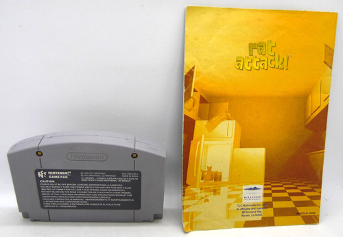 Rat Attack! (Nintendo 64, 2000) Rare n64 Authentic Cartridge + Manual! - Picture 2 of 2