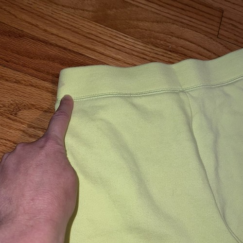 Abercrombie Kids Sweatshorts Shorts Neon Lime Yellow Sz 11/12 Teen Moose Logo - Picture 9 of 10