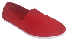 WOMENS CANVAS SLIP-ON FLATS RED,COMFORTABLE SHOES,ESPADRILLE LOAFER,USA SELLER