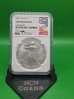 2001 American Silver Eagle 1oz Silver NGC Gem Uncirculated John Mercanti Signed