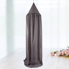 Bed Curtain Mosquito Net Dome Shape Grey Polyester for Baby Bed Canopy