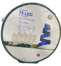 GE StayBright 75 Count 37 Feet Warm White C9 LED Christmas Lights Green Wire