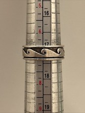 Native American Sterling Silver 925 TESTED 6mm Rolling Water Wave Band Ring Sz 7