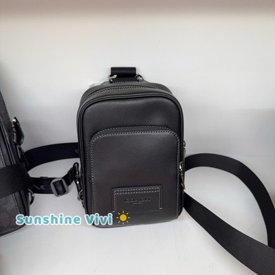 NWT COACH CX071 Racer Sling Pack Leather Backpack Bag Gunmetal